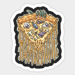 Zombie Hand with Horror Pizza Sticker